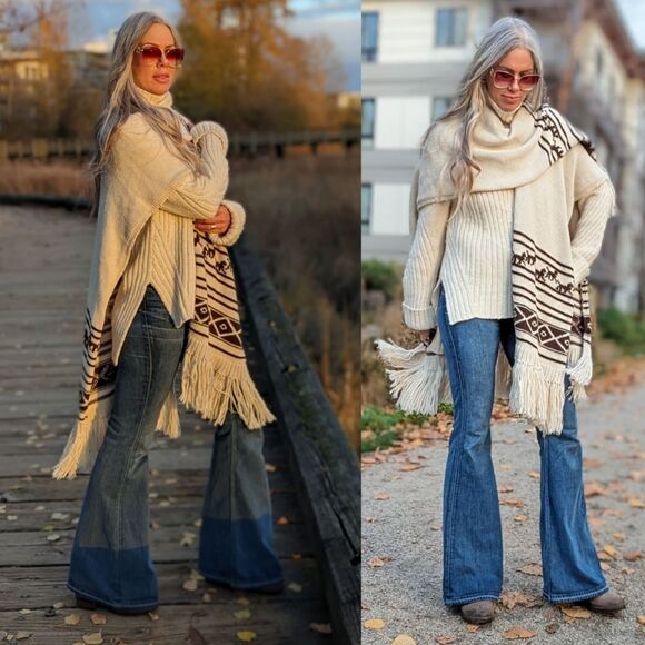 Alpaca Fringed Shawl - Picture 2 of 8